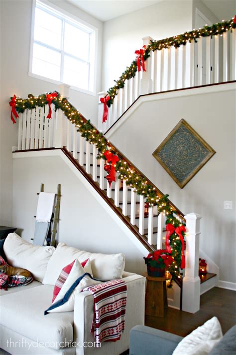 Our Christmas staircase! | Thrifty Decor Chick | Thrifty DIY, Decor and ...