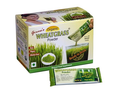 Buy Girme's Wheatgrass Powder 3gx30 Sachet | India Organic - Jaivik ...