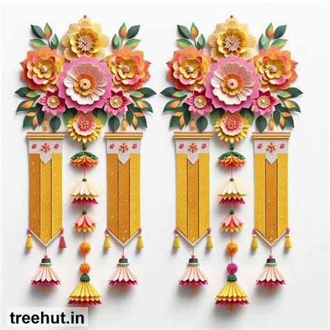 Paper Flowers Toran Printables for Diwali Decorations, Bulletin Board ...