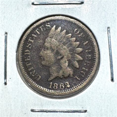 Rare 1862 Indian Head Cent Wartime Coin - Good G4 Condition Civil War ...