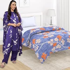 HOKIPO Microfiber Ultra Soft Reversible AC Comforter/Blanket for Single ...