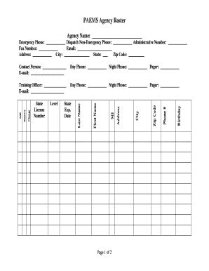Fillable Online RosterPaper.doc Fax Email Print - pdfFiller