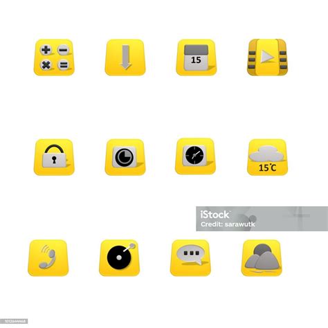 Appicons Für Web Und Mobile App Appicon Set Auf Einem Weißen ...