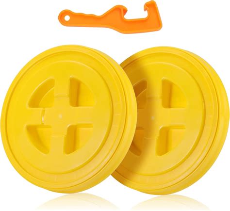 Amazon.com: 2 Pieces 5 Gallon Bucket Lid with Bucket Lid Opener,Plastic ...