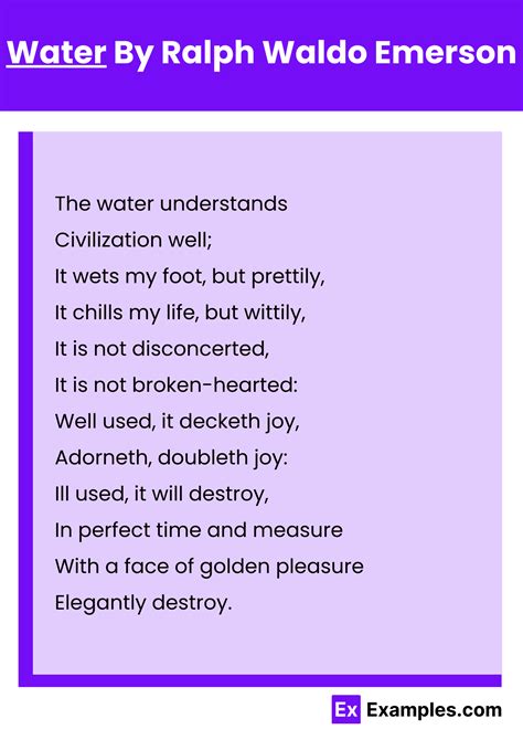 Water Poem by Ralph Waldo Emerson to Download