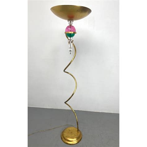 At Auction: DECORATOR TORCHIERE FLOOR LAMP. TWISTED COLUMN WITH ACRYLIC ...