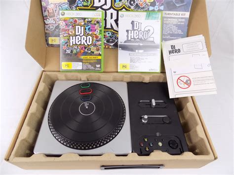 Boxed Xbox 360 DJ Hero Turntable Wireless Controller + Dj Hero 1 and 2 ...