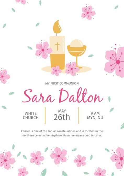 Free First Holy Communion Invitations templates | Wepik