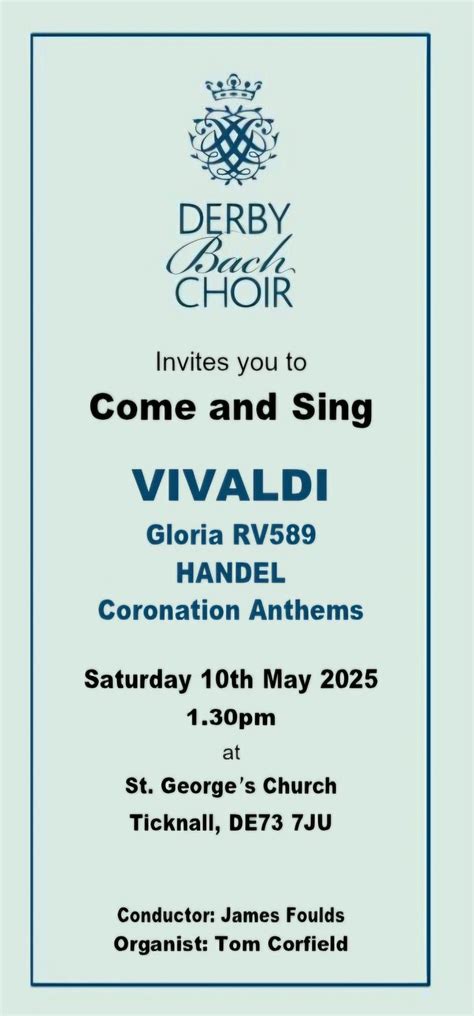 Come and Sing Vivaldi & Handel, St George's Church, Ticknall, Melborne ...