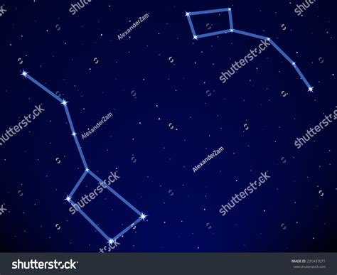 Illustration Big Dipper Little Dipper Constellation Stock Illustration ...