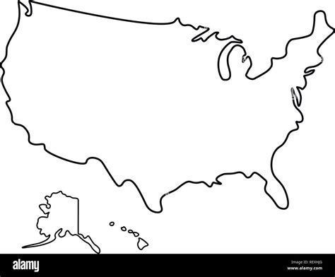 Usa map outline Black and White Stock Photos & Images - Alamy