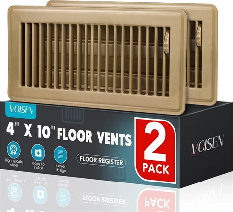 VOISEN Floor Register 4x10, 2 Pack Brown Floor Register Vents,Heavy ...