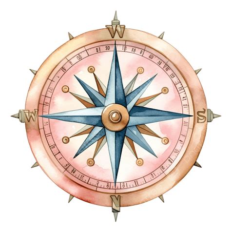 Watercolor Compass Cute Clip Art, Watercolor, Hand, Draw PNG ...
