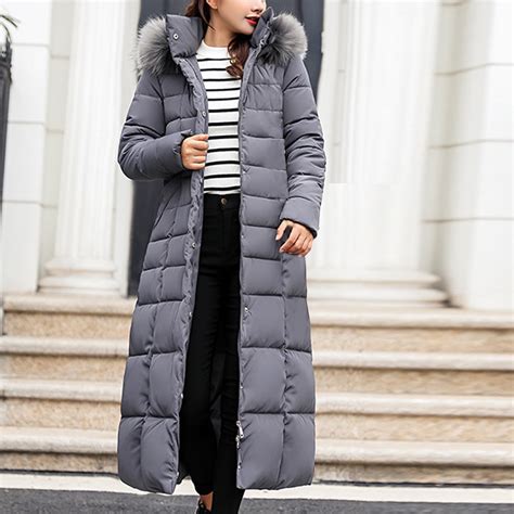 Dwaogom Women's Winter Over Knee Hooded Maxi Long Puffer Down Coat ...