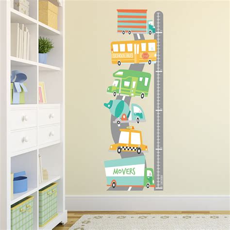 Transport Vehicles - Height Chart Sticker – GWD Kids