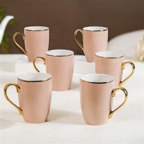 Design Mug For Coffee Set of 6 Beige 330ml Online - Premium Coffee Mug ...