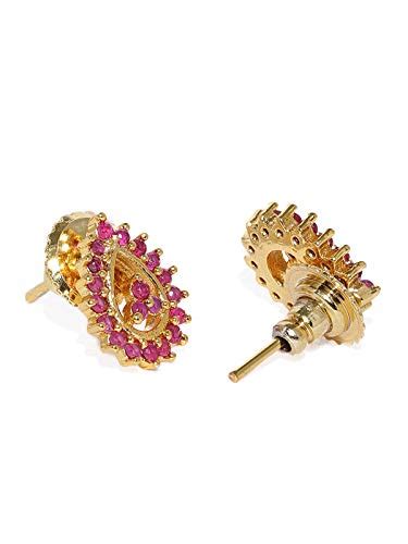 Buy ZAVERI PEARLS Ruby Color Stones Studded Necklace Set For Women ...