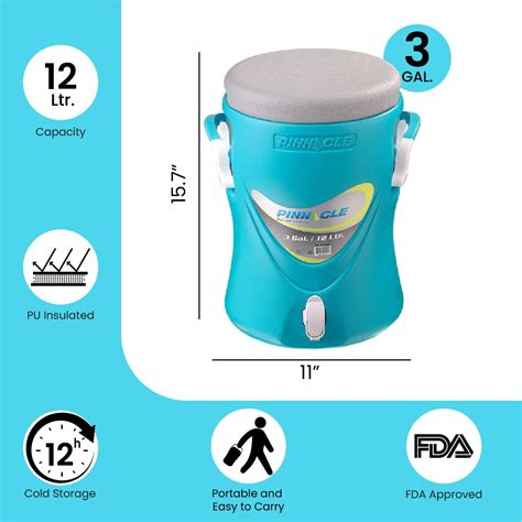 3-Gallon Water Cooler and 1-Gallon Water Jug Set – Insulated Beverage ...