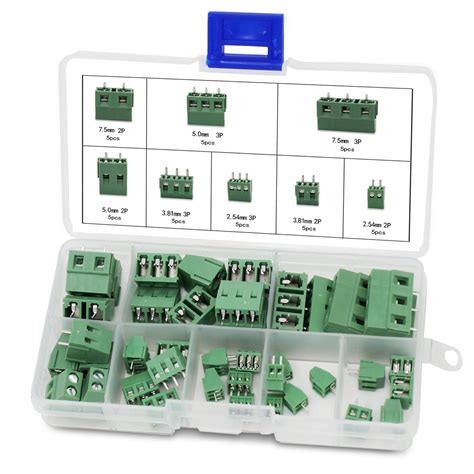 Buy Aussel 40PCS PCB Screw Terminal Block 2Pin 3Pin Pitch PCB Screw ...