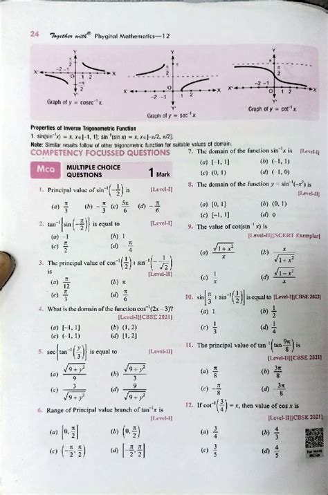 XII - Ch 2 - Assignment: Inverse Trigonometric Functions MCQs - Studocu