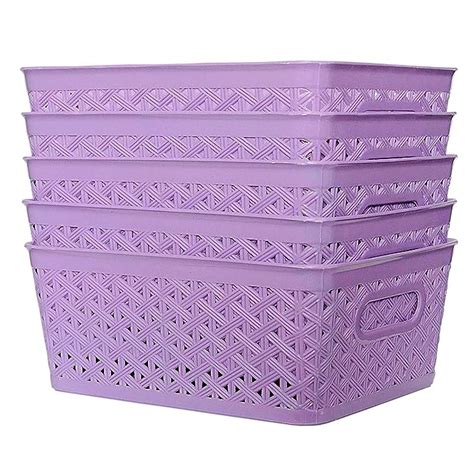 Xllent Multipurpose Storage Basket, Set of 5, Purple : Amazon.in: Home ...