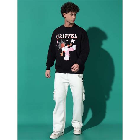 Buy Griffel Star Anime Oversized Black Sweatshirt and Trackpant (Set of ...