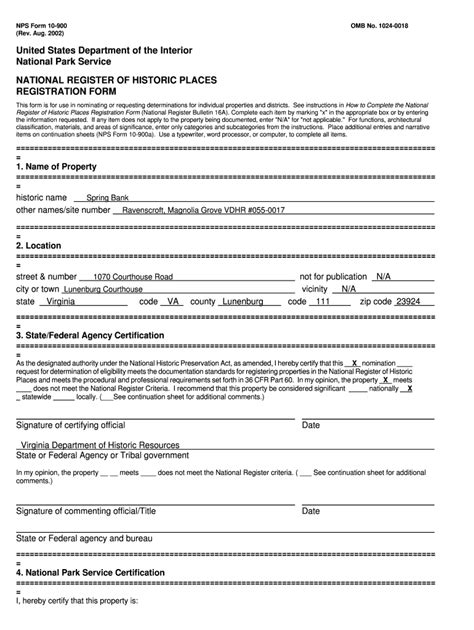 Fillable Online dhr virginia National Register Of Historic Places ...