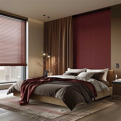 10+ Bold Bedroom Window Covering Ideas in Maroon