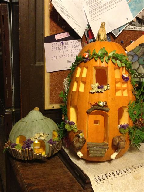 Halloween Fairy Houses! | Pumpkin fairy house, Fairy garden pumpkin ...