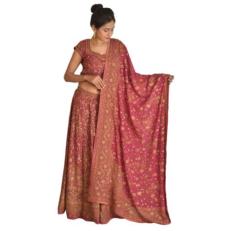 Sanskriti Vintage Pure Georgette Silk Handmade Ritu Kumar's Designer S