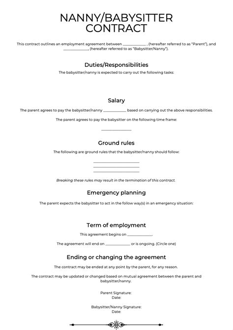 Nanny/Babysitting Contracts: Sample Template and All You Need to Know