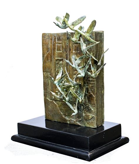 "Jyotirgamayah From Darkness To Light": Brown contemporary sculpture by ...