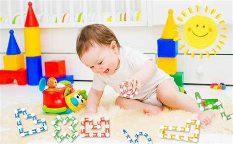 PULSBERY Toys 24 Links Wacky Tracks Snap Click Fidget Toys Set for ...