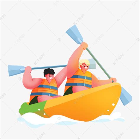 潮流夏天人物水上划船运动素材图片免费下载-千库网