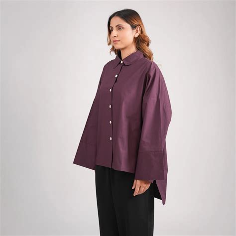 Floe Shirt: Super-Loose Poplin, High-Low & Wide Sleeves – Binkahe