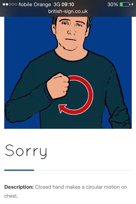 Image result for Sorry Sign Language