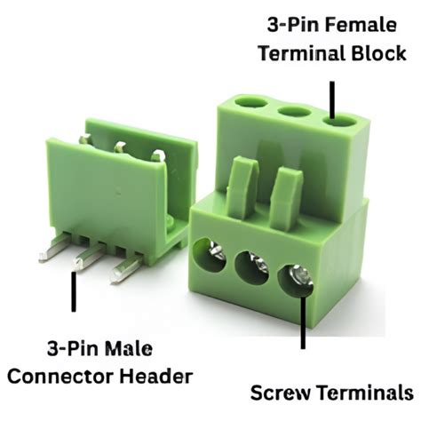 3 pin pcb mount screw terminal connector with socket 5 pcs
