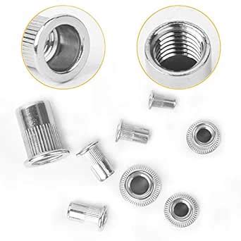 STEELARTCRAFT 205PCS 304 Stainless Steel Rivet Nut Assort Set Flat Head ...