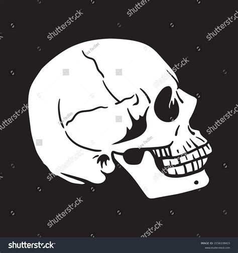 Skull Profile View Vector