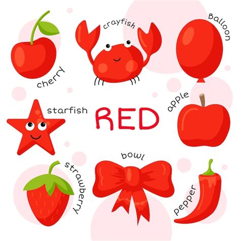 Colors and vocabulary set in english | Free Vector