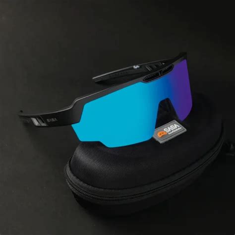 SASA Raptor Matte Black Frame Ice Blue Revo Lens Sports Sunglasses