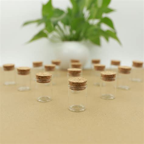 12pcs/lot 15ml 30*40mm Small Glass vial Bottle Test Tube With Cork Mini ...
