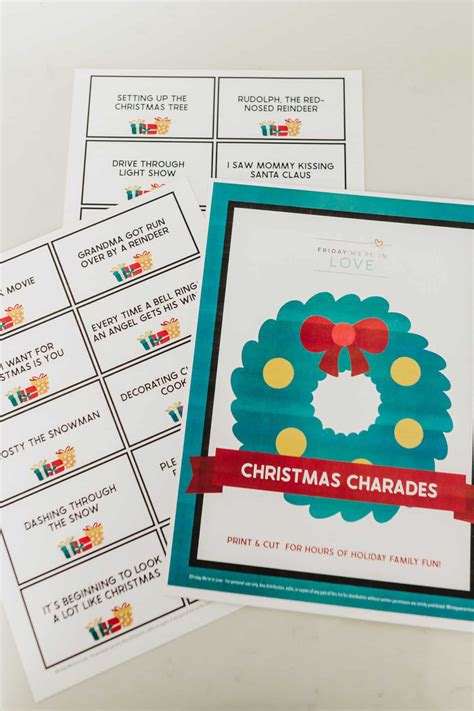 Christmas Charades + Free Printable Game Cards! - Friday We're In Love