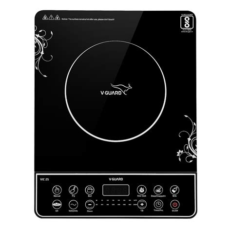 Buy V-Guard VIC 25 Induction Cooktop| 2000-Watt Electric Induction ...