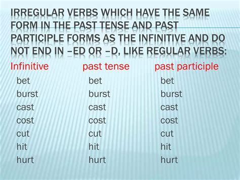 Irregular Verbs | PPTX