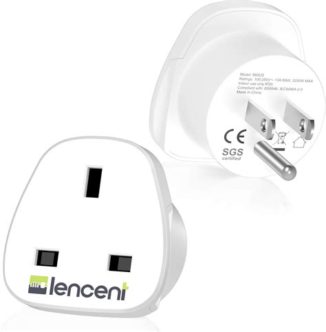 LENCENT UK to US America Plug Adapter, 2 Pack Grounded USA Visitors ...