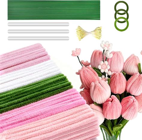 Saccik 500-Pcs Pipe Cleaners Craft: Pink Chenille Stems India | Ubuy