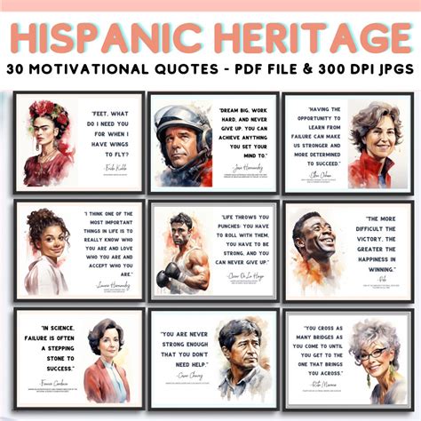Hispanic Heritage Month Posters: Motivational Quote Prints, Latino ...