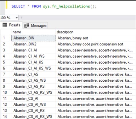 Create New DB SQL Server Collation 的图像结果