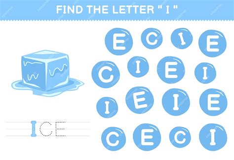 Premium Vector | Education game for children find the letter c with cute cartoon ice printable ...
